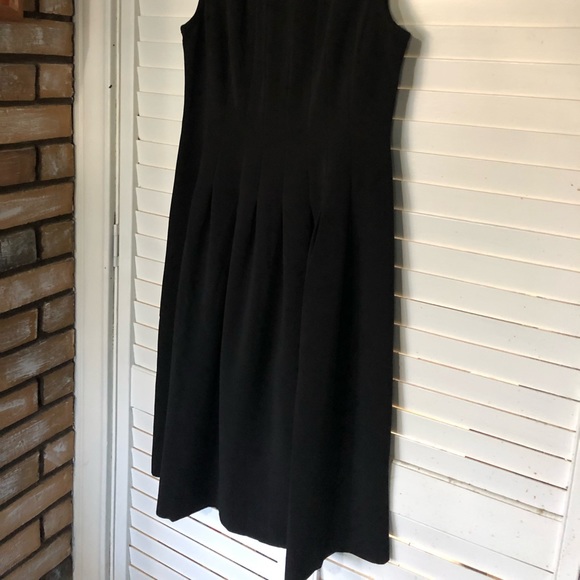 Polyester Black Formal Sleeveless Pleated Dress Medium - Picture 5 of 5